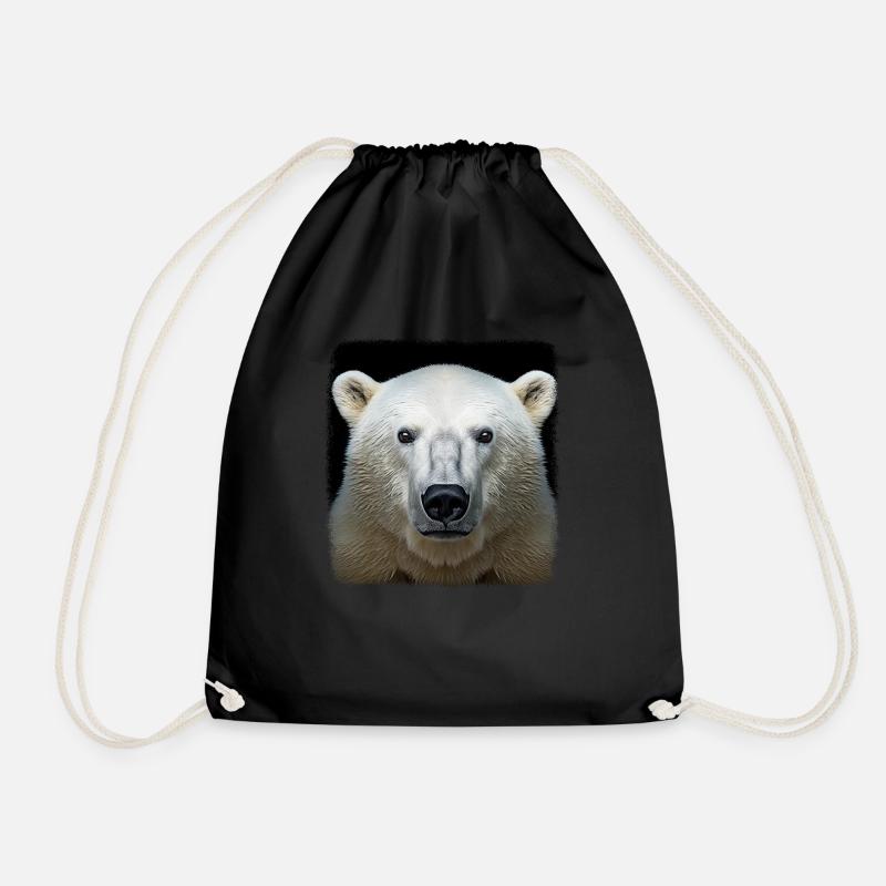 Eisbären realistic Eisbär - Turnbeutel - Schwarz