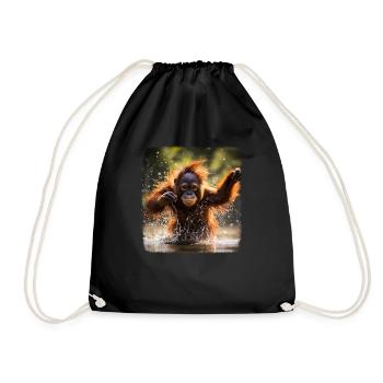 Orangs-outans réalistes Orangs-outans - Sac de sport léger - noir - Devant