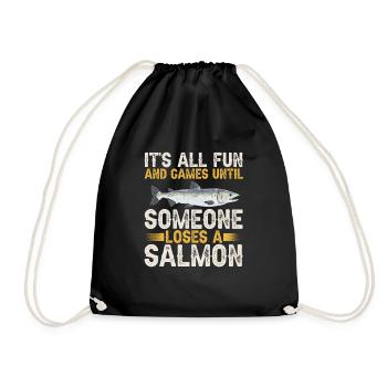 Salmon Fishing Salmon Angler - Drawstring Bag - black - Front