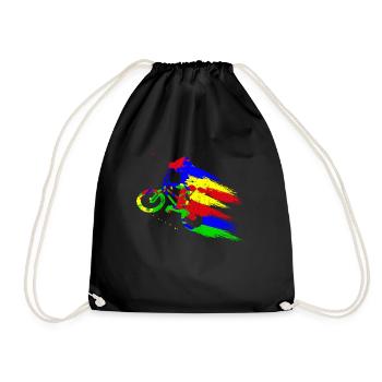 BMX Farbe Fahrrad Fans Rad Biker BMX Fahradfahrer - Turnbeutel - Schwarz - Vorne