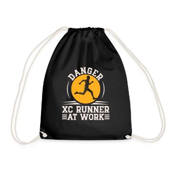 Cross Country Runner Design - XC Coach - Running - Turnbeutel - Schwarz - Vorne