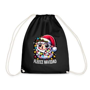 Fleece Navidad Weihnachten Geschenk Lustig Sprüche - Turnbeutel - Schwarz - Vorne