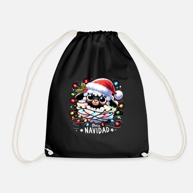 Fleece Navidad Weihnachten Geschenk Lustig Sprüche - Turnbeutel - Schwarz