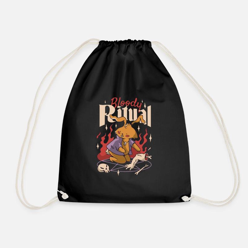 Mystic Critter Ritual - Drawstring Bag - black