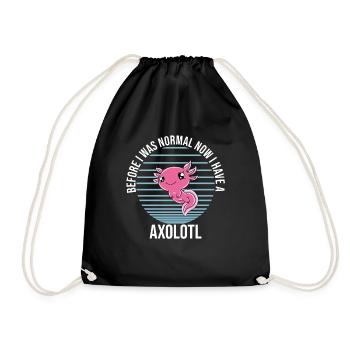 Funny Axolotl Cute Axolotl - Drawstring Bag - black - Front
