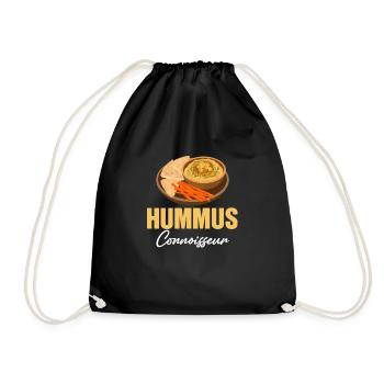 Hummus Connaisseur Gluten-Free Falafel Jewish - Drawstring Bag - black - Front