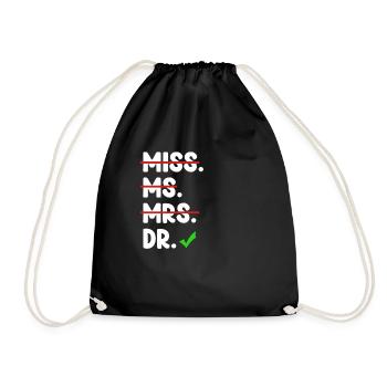 Fräulein Dr. Stolz Ph.d. Doctorate Bachelor - Drawstring Bag - black - Front