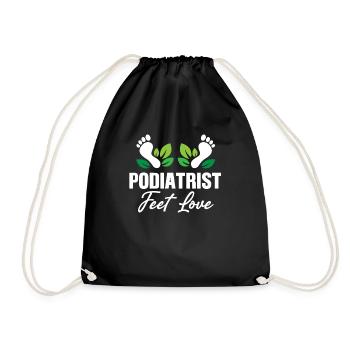 Podiatrist Feet Love Funny Pedicure Plantar - Drawstring Bag - black - Front