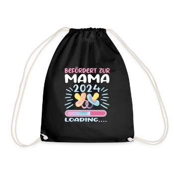 Mama 2024 werdende Mutter Schwangerschaft - Turnbeutel - Schwarz - Vorne