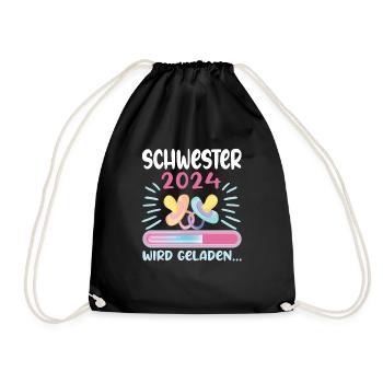 Schwester werden Schwester 2024 - Turnbeutel - Schwarz - Vorne