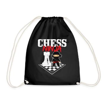 Cadeau de joueur d’échecs Ninja Chess - Sac de sport léger - noir - Devant