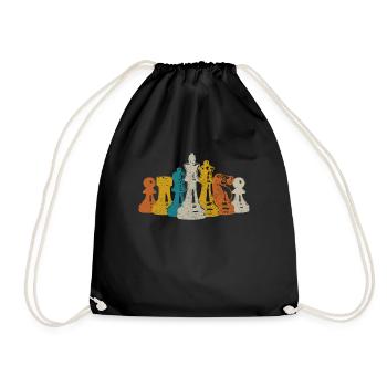 Schach Schachspieler Vintage Geschenk - Turnbeutel - Schwarz - Vorne