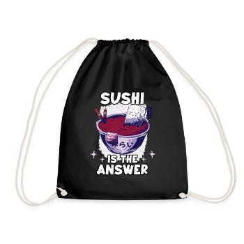 Kawaii Japon ramen fan lover nigiri maki - Sac de sport léger - noir - Devant