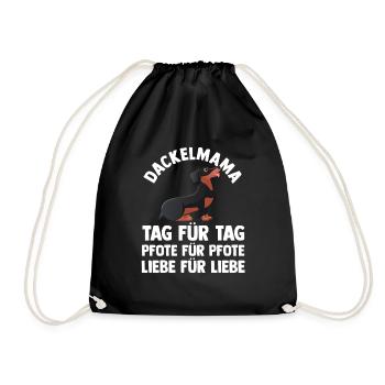 Hund Dachshund Dackel - Turnbeutel - Schwarz - Vorne