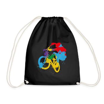 BMX Farbe Fahrrad Fans Rad Biker BMX Fahradfahrer - Turnbeutel - Schwarz - Vorne