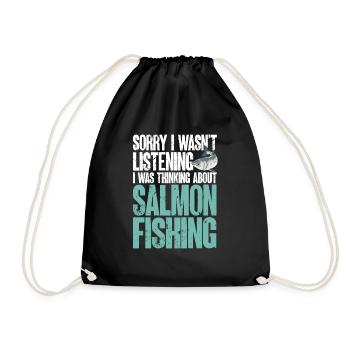Salmon Fishing Salmon Angler - Drawstring Bag - black - Front