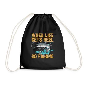 Salmon Fishing Salmon Angler - Drawstring Bag - black - Front