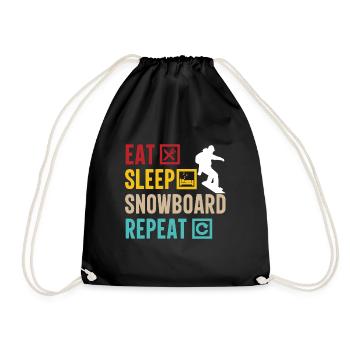 Eat Sleep Snowboard Repeat - Turnbeutel - Schwarz - Vorne
