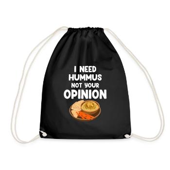 I don't need hummus Your Opinion Gluten Free - Drawstring Bag - black - Front