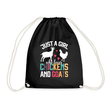 Goats & Chickens Funny Goat Lover - Turnbeutel - Schwarz - Vorne