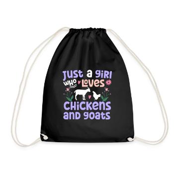 Goats & Chickens Funny Goat Lover - Turnbeutel - Schwarz - Vorne