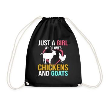 Goats & Chickens Funny Goat Lover - Turnbeutel - Schwarz - Vorne