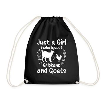 Goats & Chickens Funny Goat Lover - Turnbeutel - Schwarz - Vorne