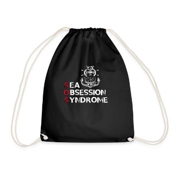 Sailing cap sailor for sailing vacation and - Drawstring Bag - black - Front