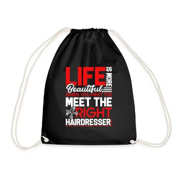 Hair Stylist Meet The Right Hair Stylist - Drawstring Bag - black - Front