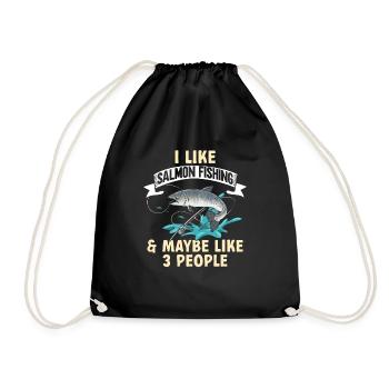 Salmon Fishing Salmon Angler - Drawstring Bag - black - Front