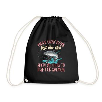 Pêche au saumon Pêcheur de saumon - Sac de sport léger - noir - Devant