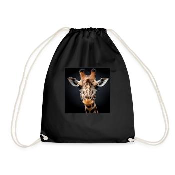 Giraffen realistic Giraffe - Turnbeutel - Schwarz - Vorne