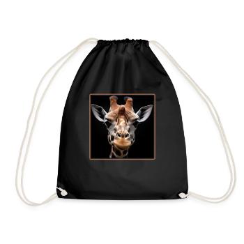 Giraffes realistic Giraffe - Drawstring Bag - black - Front