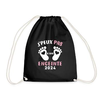 J'peux Pas Je Suis Enceinte 2024 - Sac de sport léger - noir - Devant