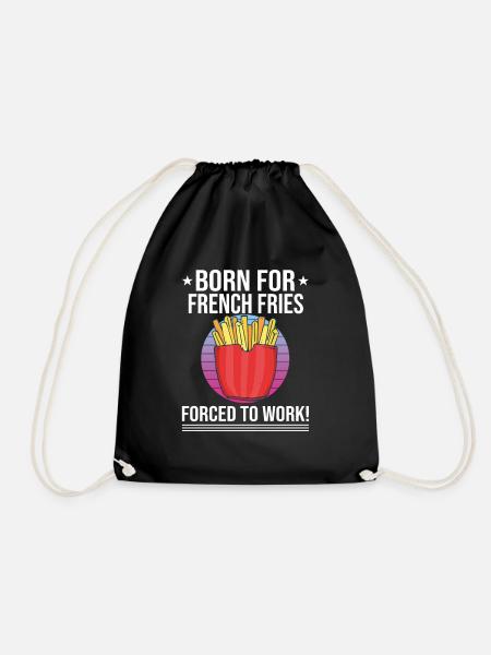 Lustige Pommes Lustig French Fries - Turnbeutel - Schwarz