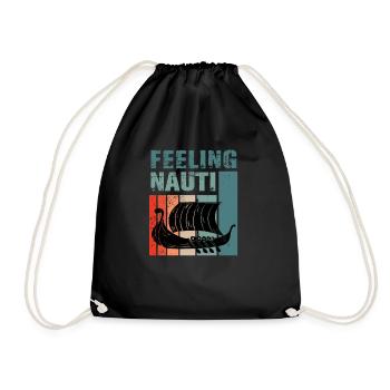 funny sail hobby sailor accessories motorboat - Drawstring Bag - black - Front