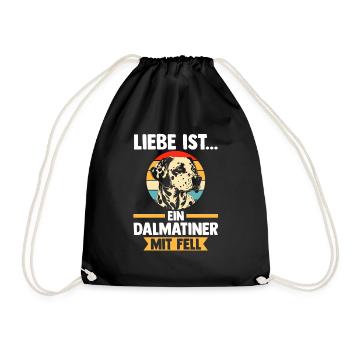 Hund Dalmatiner - Turnbeutel - Schwarz - Vorne