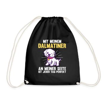 Hund Dalmatiner - Turnbeutel - Schwarz - Vorne