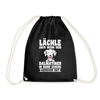 Hund Dalmatiner - Turnbeutel - Schwarz - Vorne