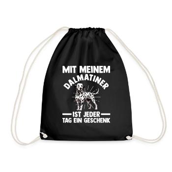 Hund Dalmatiner - Turnbeutel - Schwarz - Vorne