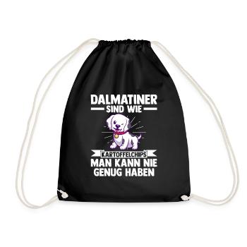 Hund Dalmatiner - Turnbeutel - Schwarz - Vorne