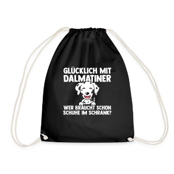 Hund Dalmatiner - Turnbeutel - Schwarz - Vorne