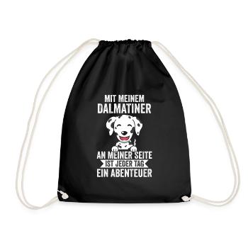 Hund Dalmatiner - Turnbeutel - Schwarz - Vorne