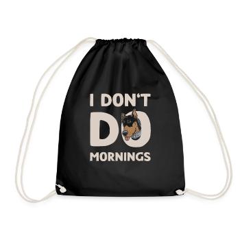 Dobermann Lustig I Dont Do Mornings - Turnbeutel - Schwarz - Vorne