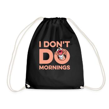 King Charles Cavalier Drôle Je Ne Fais Pas De Matins - Sac de sport léger - noir - Devant