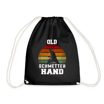 Old Schmetterhand Tischtennis Geschenk - Turnbeutel - Schwarz - Vorne