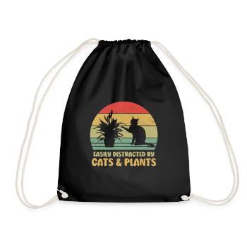 Chats Plantes Plantes De Jardin Amoureux Des Plantes - Sac de sport léger - noir - Devant