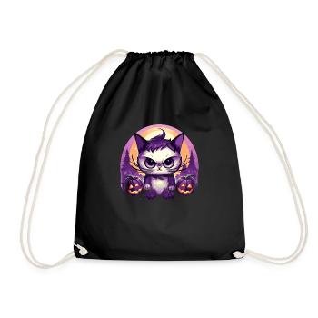 Halloween Chibi Chat Kawaii Costume d'Halloween - Sac de sport léger - noir - Devant