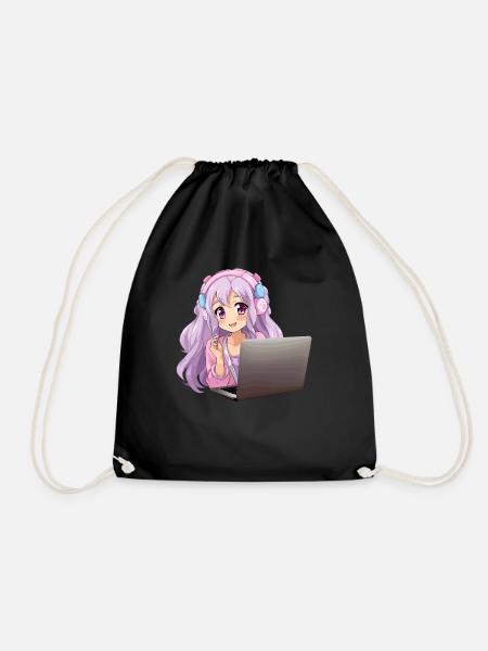 Kawaii Girl Anime and Gaming Anime Lover - Turnbeutel - Schwarz