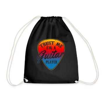 Gitarre Geschenk Vintage Gitarrist - Turnbeutel - Schwarz - Vorne